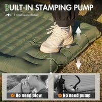 Portal önfelfújó kemping matrac lábpumpával - 200x74x10 cm - army green 4