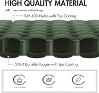 Portal önfelfújó kemping matrac lábpumpával - 200x74x10 cm - army green 5