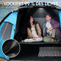 Portal Blackout Sátor 3-4 Személyes - Vízálló Kempingsátor Előtérrel, 4000mm Vízállóság, UV Védelem, 4 Évszakos Családi Sátor Túrázáshoz 9