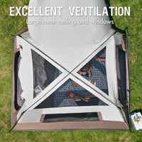 PORTAL Hátsó Autósátor 4-5 Személyes Napvitorlával - 305x245x220cm Vízálló Családi Sátor Kempingezéshez, Fesztiválokhoz, Utazáshoz 7