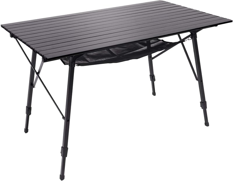 Portal Összecsukható Camping Asztal 120x70cm, Magasságállítható Alumínium