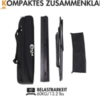 Portal Összecsukható Camping Asztal 120x70cm, Magasságállítható Alumínium 8