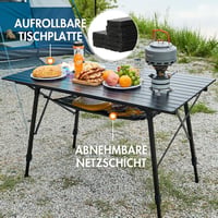 Portal Összecsukható Camping Asztal 120x70cm, Magasságállítható Alumínium 5