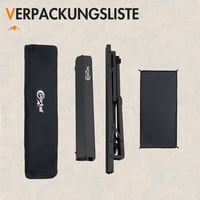 PORTAL Összecsukható Kemping Asztal - Állítható Magasságú Alumínium Kempingasztal 108x71 cm, Könnyű Hordozható Piknik Asztal Kiránduláshoz - Black 3