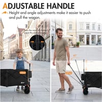 Portal Összecsukható Strandkocsi 300L XXL Kempingkocsi Fékkel és Állítható Fogantyúval 150 kg Teherbírás Kerekeken Fesztiválra Piknikre Kertbe 6