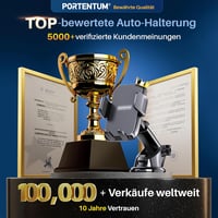 PORTENTUM autós mobiltartó tapadókoronggal – 360°-os forgatás, kihúzható kar, szélvédőre és műszerfalra 2