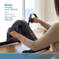 Aparat de Pedalat Electric PORTENTUM pentru Vârstnici – 12 Viteze, Telecomandă, Ecran LCD – Mini Bicicletă Compactă pentru Picioare și Mâini, cu Covoraș Antiderapant 2