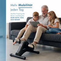 Aparat de Pedalat Electric PORTENTUM pentru Vârstnici – 12 Viteze, Telecomandă, Ecran LCD – Mini Bicicletă Compactă pentru Picioare și Mâini, cu Covoraș Antiderapant 5