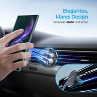 PORTENTUM Magnetický držiak na mobil do auta do vetracej mriežky – so 6 magnetmi, otočný o 360°, silné uchytenie – Samsung, Android, iPhone 3