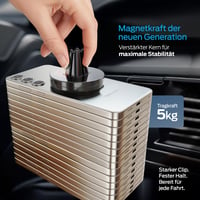 PORTENTUM Magnetický držiak na mobil do auta do vetracej mriežky – so 6 magnetmi, otočný o 360°, silné uchytenie – Samsung, Android, iPhone 5
