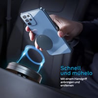 PORTENTUM Magnetický držiak na mobil do auta do vetracej mriežky – so 6 magnetmi, otočný o 360°, silné uchytenie – Samsung, Android, iPhone 7