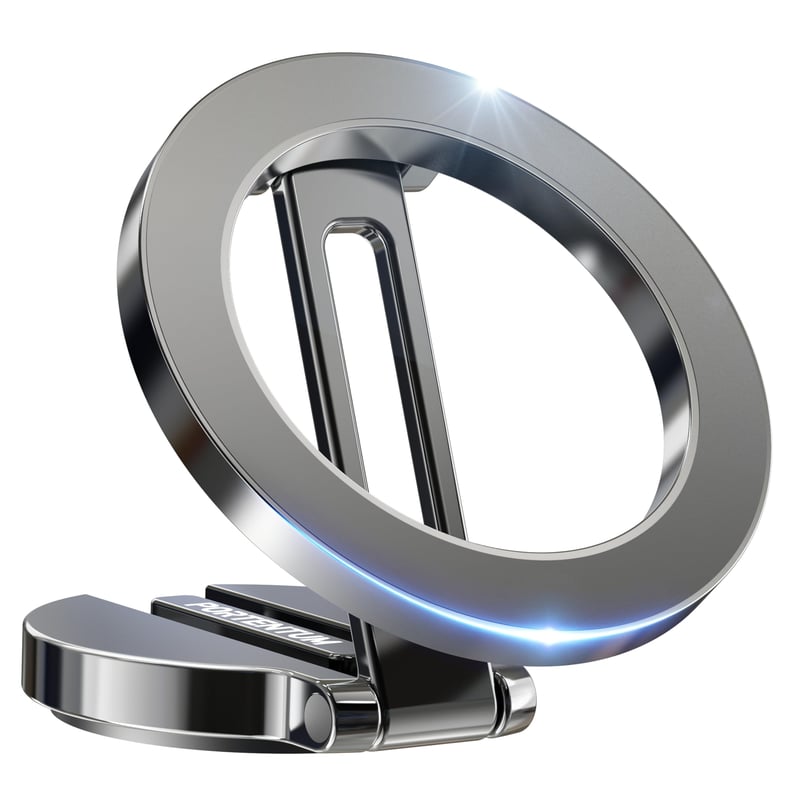 PORTENTUM MagSafe összecsukható mágneses autós telefontartó, 360°-os forgatással - sötétszürke