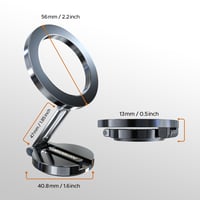 PORTENTUM MagSafe összecsukható mágneses autós telefontartó, 360°-os forgatással - sötétszürke 6