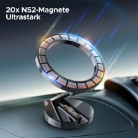 PORTENTUM MagSafe összecsukható mágneses autós telefontartó, 360°-os forgatással - sötétszürke 3