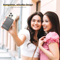 PORTENTUM MagSafe Powerbank 10000mAh Ultra-tenký 14mm – Magnetická powerbanka 22,5W PD QC rýchlonabíjanie, Qi 15W bezdrôtové nabíjanie, USB-C USB-A – kompatibilná s iPhone a Samsung 6