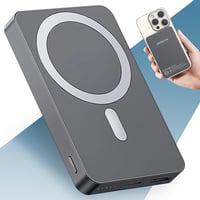 PORTENTUM MagSafe Powerbank 10000mAh Ultra-tenký 14mm – Magnetická powerbanka 22,5W PD QC rýchlonabíjanie, Qi 15W bezdrôtové nabíjanie, USB-C USB-A – kompatibilná s iPhone a Samsung 1