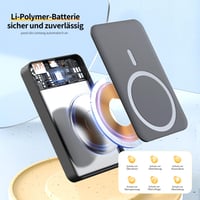 PORTENTUM MagSafe Powerbank 10000mAh Ultra-tenký 14mm – Magnetická powerbanka 22,5W PD QC rýchlonabíjanie, Qi 15W bezdrôtové nabíjanie, USB-C USB-A – kompatibilná s iPhone a Samsung 9