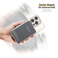 PORTENTUM MagSafe Powerbank 10000mAh Ultra-tenký 14mm – Magnetická powerbanka 22,5W PD QC rýchlonabíjanie, Qi 15W bezdrôtové nabíjanie, USB-C USB-A – kompatibilná s iPhone a Samsung 8