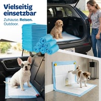 Aleze absorbante pentru câini PORTENTUM, 90x60 cm, 100 bucăți, 6 straturi, cu controlul mirosurilor, de unică folosință, anti-scurgere 7