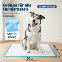 Aleze absorbante pentru câini PORTENTUM, 90x60 cm, 100 bucăți, 6 straturi, cu controlul mirosurilor, de unică folosință, anti-scurgere 9