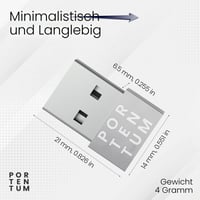 Adaptér PORTENTUM USB-C samica – USB-A samec 2.0, 480 MB/s, prémiový zinkový kryt, odolný voči teplu, 4 g 5