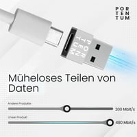 Adaptér PORTENTUM USB-C samica – USB-A samec 2.0, 480 MB/s, prémiový zinkový kryt, odolný voči teplu, 4 g 7