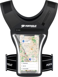 PORTHOLIC Futó Mellény Telefontartóval, Fekete Reflektoros Sportmellény Mobiltelefonhoz, Kocogás Futás Öv L Méret 1