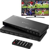 PORTTA 4x1 HDMI Multiviewer Switch 6 Megjelenítési Móddal, PIP Funkcióval, Zökkenőmentes Váltás, 1080p 60Hz, Kompatibilis PS4, Xbox, PC, Kam 1