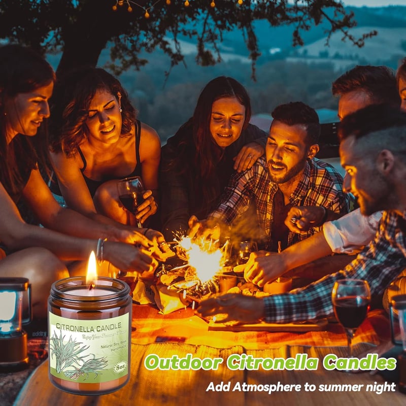 Posame Citronella Gyertya Kültéri Üvegben, 150 Óra, Természetes Szójawax