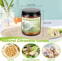 Posame Citronella Gyertya Kültéri Üvegben, 150 Óra, Természetes Szójawax 3