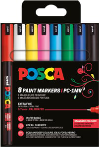 Sada akrylových popisovačov POSCA PC-1MR, 8 ks, 0,7 mm, okrúhly hrot 1