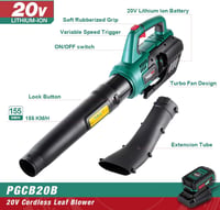 POSENPRO 20V Akkumulátoros Lombfúvó 155 km/h, 480 m³/h, 4000 mAh Akkuval és Töltővel 2