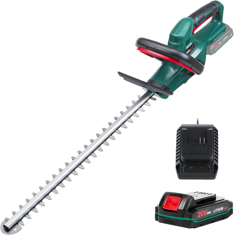 POSENPRO 20V Akkumulátoros Sövényvágó 52cm Pengével, 2.0Ah Akkuval és Töltővel