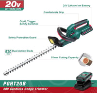 POSENPRO 20V Akkumulátoros Sövényvágó 52cm Pengével, 2.0Ah Akkuval és Töltővel 2