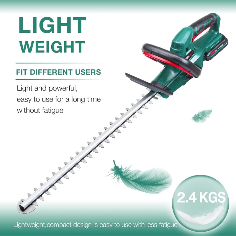 POSENPRO 20V Akkumulátoros Sövényvágó 52cm Pengével, 2.0Ah Akkuval és Töltővel