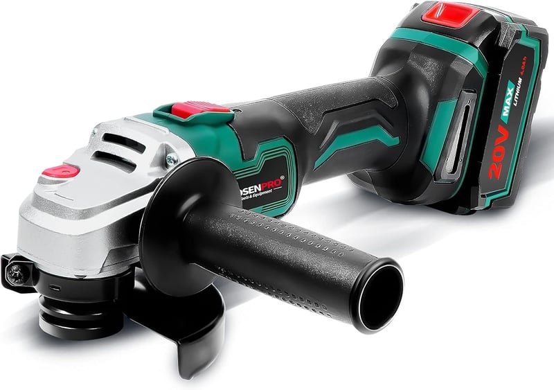 POSENPRO 20V Akkus Sarokcsiszoló 125mm Kefe Nélküli Motor 8000 rpm