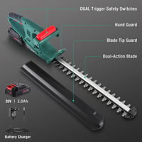 POSENPRO 45 cm akkumulátoros sövényvágó 20V 2.0Ah töltővel, kettős vágólapáttal 2