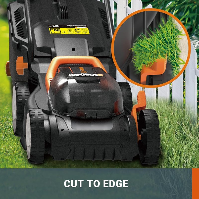 Positec Group WORX WG779E.9 40V akkus fúnyiró 34 cm vágásszelesség Powershare 20-70 mm 6 fokozatú vágásmagasag akkumulátor es töltő ne