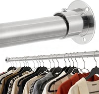 Poskena Fekete fémből készült ruharúd 32 mm, állítható 74-220 cm, falra szerelheto konzollal, ruhafogasokhoz 1