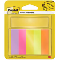 Samolepiace záložky Post-it, 5 blokov (500 listov), 15 x 50 mm, rôzne farby 1