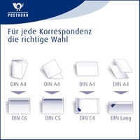 Plic autoadeziv cu fereastră Posthorn C4 229x324 mm 100g/m² alb, set 250 bucăți, pentru documente A4 5