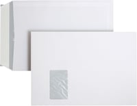 Plic autoadeziv cu fereastră Posthorn C4 229x324 mm 100g/m² alb, set 250 bucăți, pentru documente A4 1
