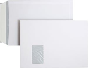 Samolepiaca obálka s okienkom Posthorn C4 229x324 mm 100g/m² biela, balenie 250 ks, na dokumenty formátu A4