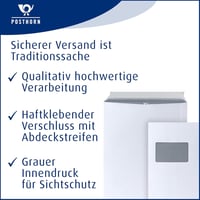 Plic autoadeziv cu fereastră Posthorn C4 229x324 mm 100g/m² alb, set 250 bucăți, pentru documente A4 3