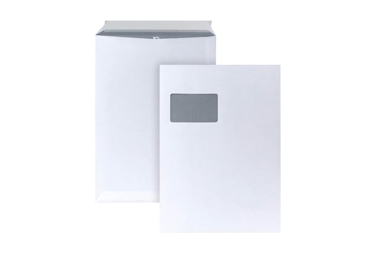 Plicuri Autoadezive cu Fereastră Posthorn Bong C4, 250 buc. - 90g/m² - 324x229 mm - Plic Poștal Alb A4