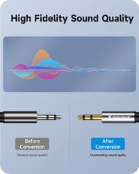 POSUGEAR 3,5mm Jack - 6,35mm Adapter Professzionális Hangkábel 5