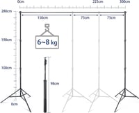 Potaeco fotóháttér állvány klipekkel, homokzsákokkal és táskával - 2,8x3 m 5