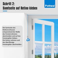 Pottwal Ablak Szúnyoghálózat 130x150cm Fehér - Vágható Rovarháló Tépőzárral 6