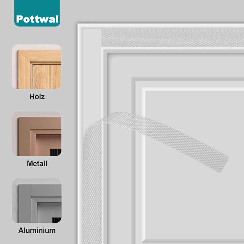 Pottwal Mágneses Szúnyogháló Ajtó 70x210cm Automatikus Zárással Szürke