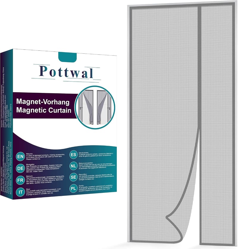 Pottwal Mágneses Szúnyogháló Ajtóra 95x220cm Automatikus Zárással